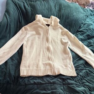 Cozy Cream Women's Zip-Up Turtleneck Sweater